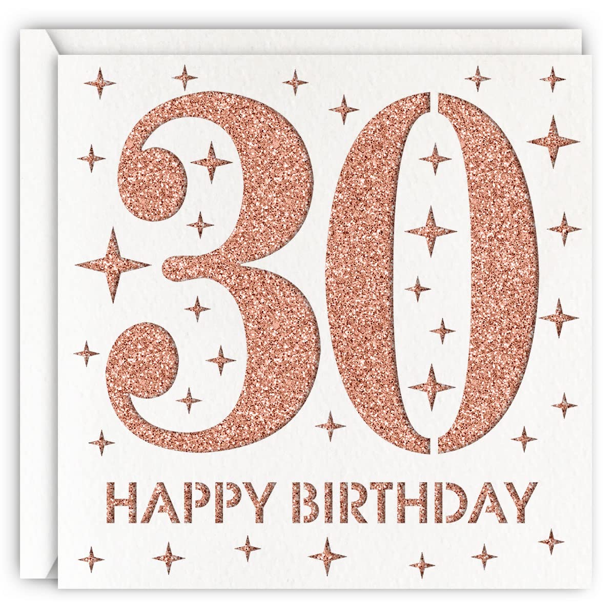 MAGJUCHE Rose Gold 30th Birthday Card, Laser Cut Glitter Woman Age 30 Birthday Gift For Daughter, Sister