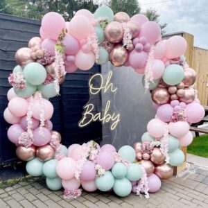 ysf rose gold pink balloon arch kit lavender balloon garland 182pcs latex pastel green light pink purple party balloons for bridal shower bachelorette wedding birthday decoration…