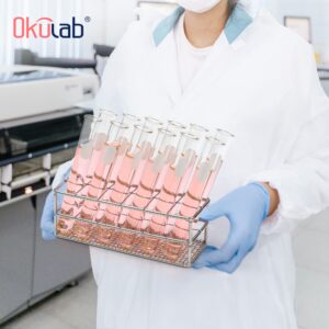 Test Tube Rack, 2pcs of 12 Holes Stainless Steel Test Tube Racks, Suitable for Tubes of Dia.≤21mm, Wire Constructed Test Tube Holder, for Classroom, Lab, TTRS12A2