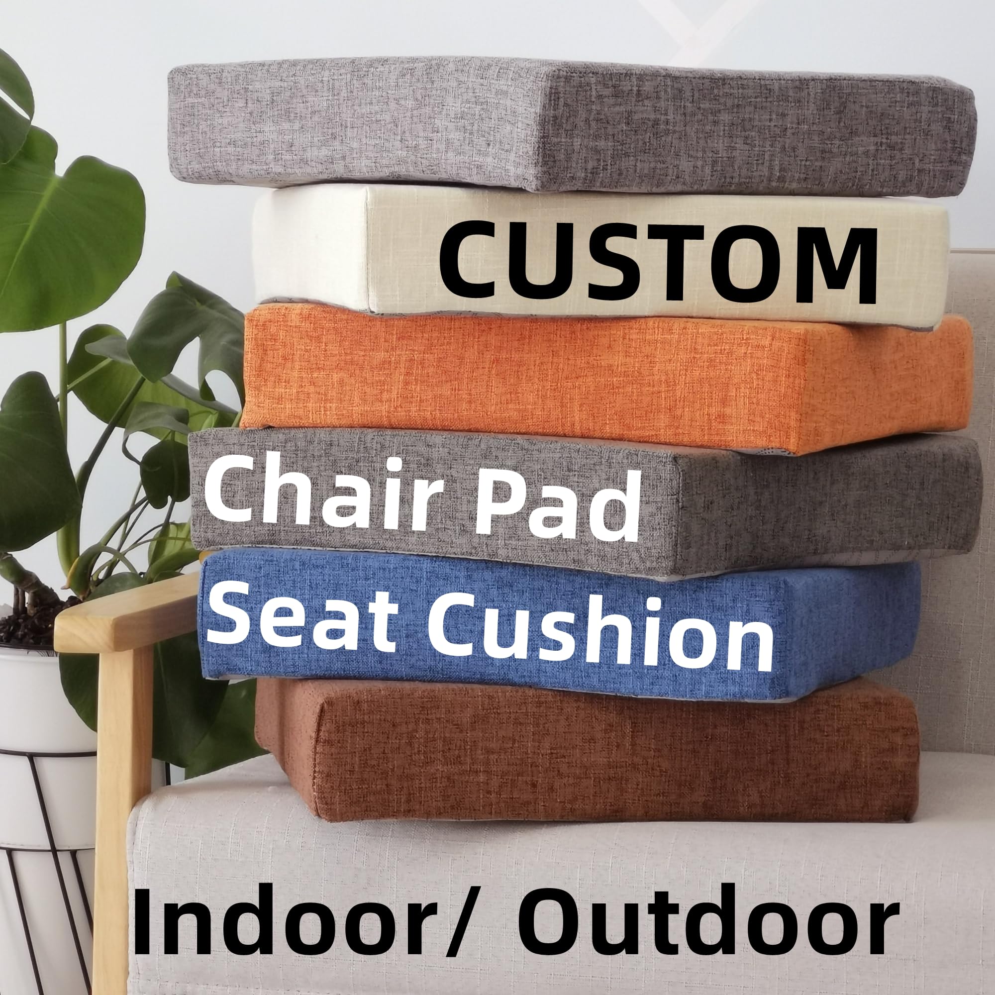 SINCERE Custom Cushions Replacement for Bench Indoor Outdoor Furniture, Window Seat Pad Back Pillow, Cut to Size Foam Mattress Pad, Non-Slip Waterproof Patio Chair Chaise Lounger Deep Seating Cushion