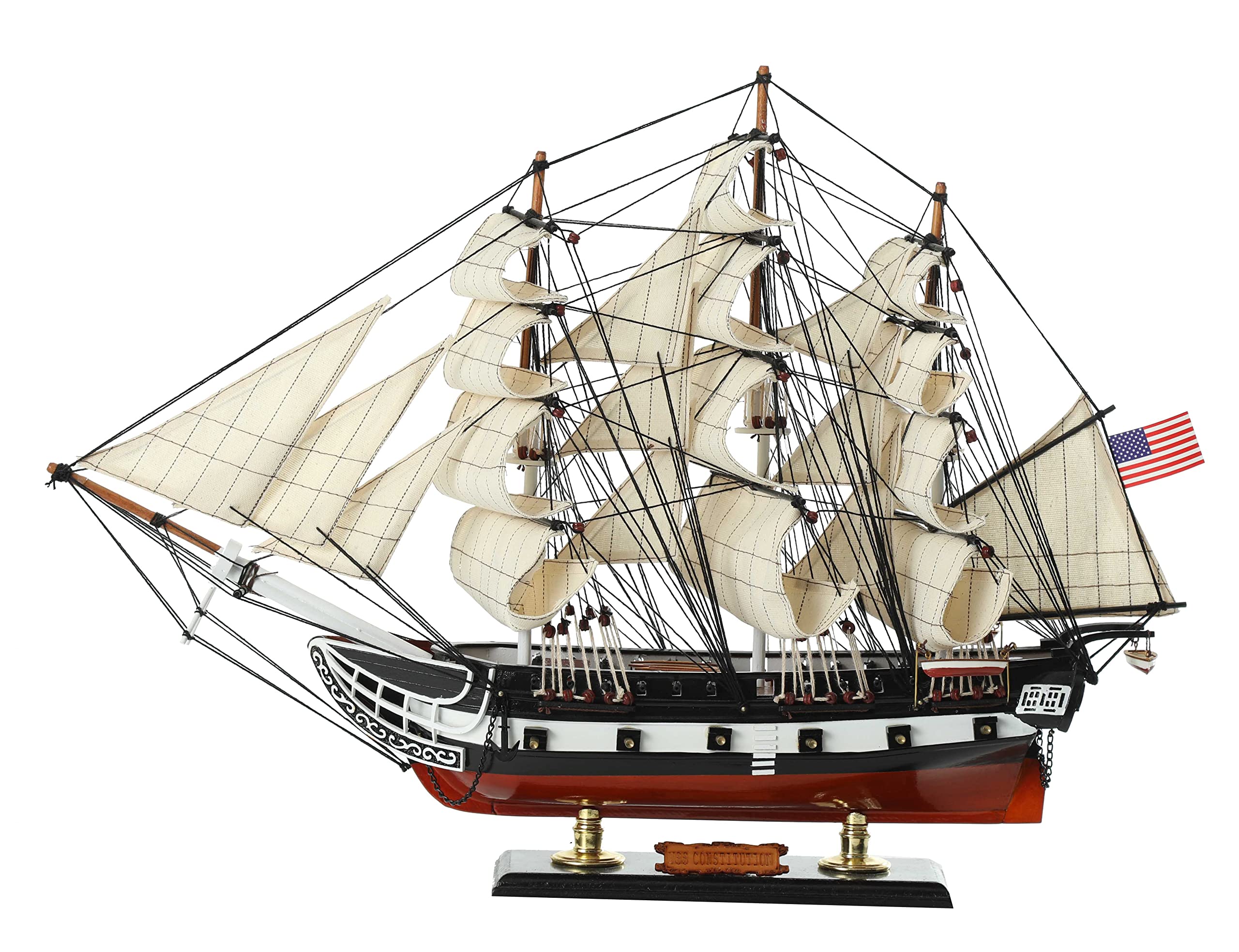 SAILINGSTORY Wooden Model Ship USS Constitution 1/150 Scale Replica Ship Model Sailboat Decor