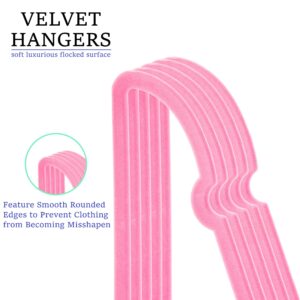 JIUXCF Velvet Hangers 20 Pack, 16" Non Slip Adult Hangers, Slim Clothes Hanger with 360 Degree Swivel Hook - Durable & Cute for Coats, Shirts, Dress (Pink)