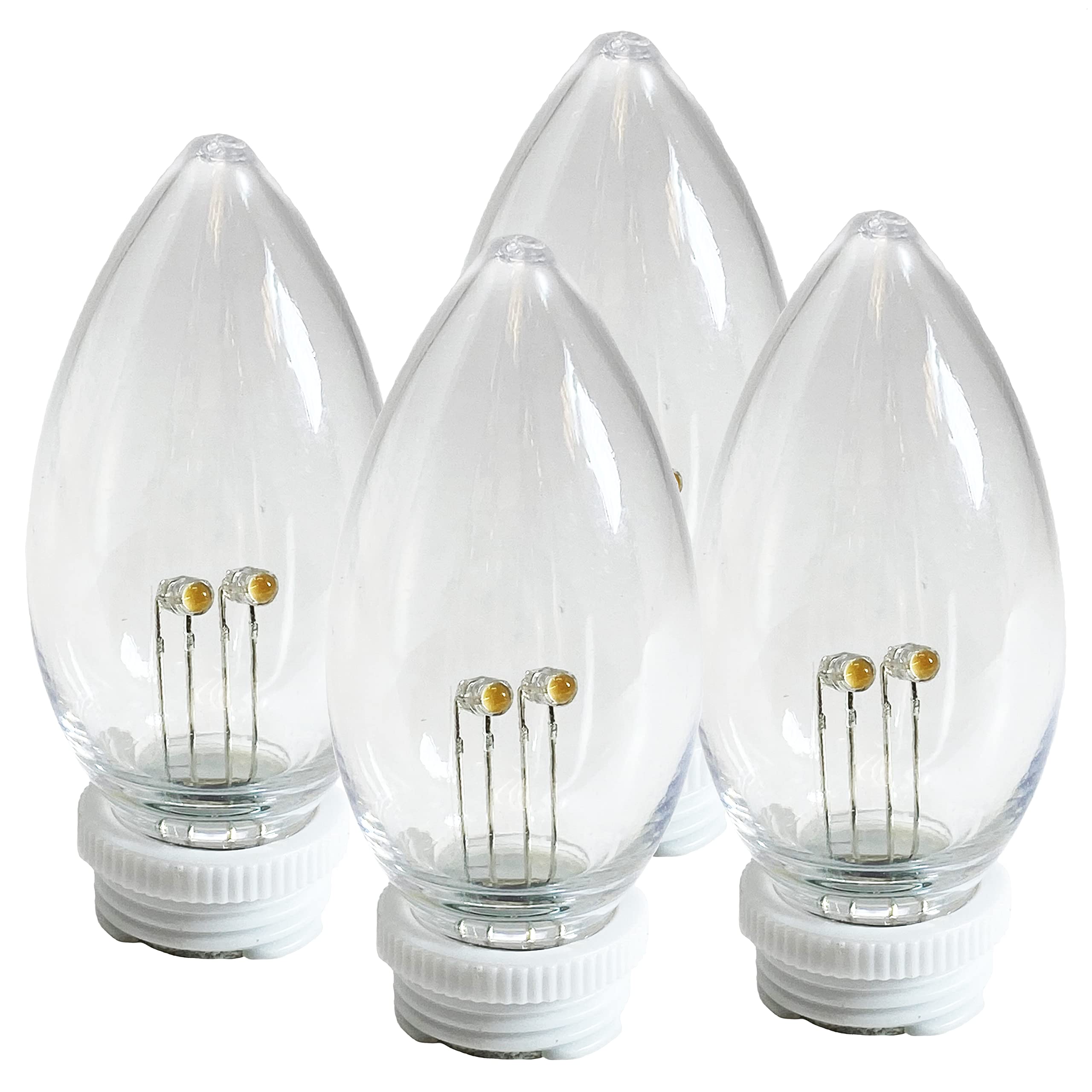 612 Vermont Plastic Shatterproof Ultra-Bright LED Window Candle Replacement Bulbs (VT-9222-4R-W, Pack of 4)