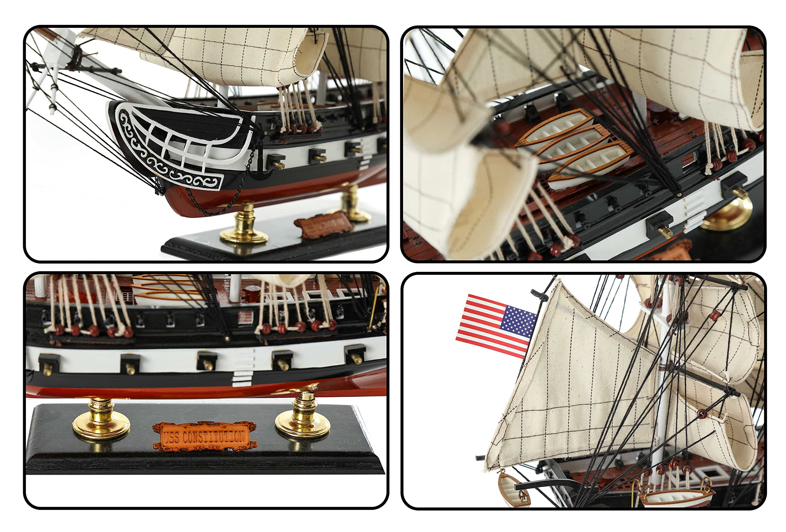 SAILINGSTORY Wooden Model Ship USS Constitution 1/150 Scale Replica Ship Model Sailboat Decor