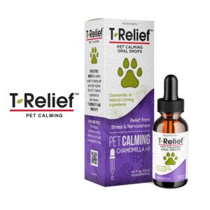 T-Relief Pet Calming Drops Natural Comfort Remedy & Nervousness Relief with Chamomile + 9 Homeopathic Stress Relieving Active Ingredients - Relaxing Herbal Blend for Dog & Cat - 1.69 oz