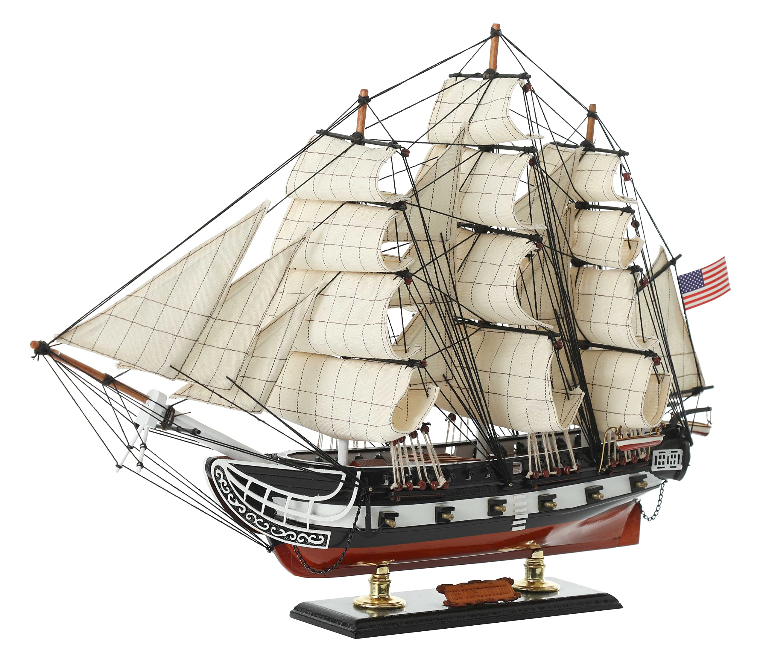 SAILINGSTORY Wooden Model Ship USS Constitution 1/150 Scale Replica Ship Model Sailboat Decor