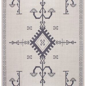 GLN Rugs Bohemian Collection - Machine Washable Area Rug, Bohemian Vintage Washable Rug, Non Slip Area Rug, Low Pile Chenille Living Room Rug, Bedroom Rug, Bathroom Rug (2'x3' Beige Rug)