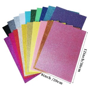 Glitter Felt, Glitter Sheets, 8 x12 inches Felt Glitter for Craft, 20pcs Pack Glitter Felt Fabric Square for for Party Project