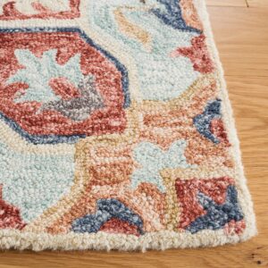 SAFAVIEH Metro Collection Accent Rug - 3' x 5', Beige & Rust, Handmade Wool, Ideal for High Traffic Areas in Entryway, Living Room, Bedroom (MET354B)