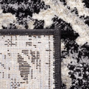 SAFAVIEH Brentwood Collection 10' x 13' Black/Ivory BNT852Z Medallion Distressed Non-Shedding Living Room Dining Bedroom Area Rug