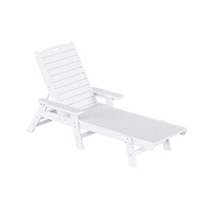 westintrends malibu poly reclining chaise lounge white