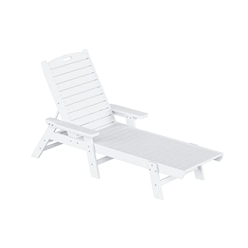 WestinTrends Malibu Poly Reclining Chaise Lounge White