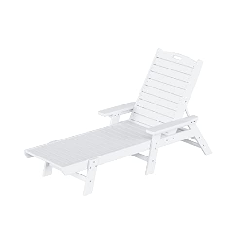 WestinTrends Malibu Poly Reclining Chaise Lounge White