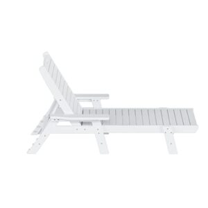 WestinTrends Malibu Poly Reclining Chaise Lounge White