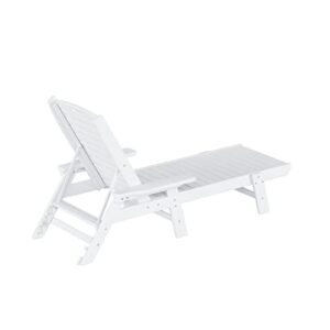 WestinTrends Malibu Poly Reclining Chaise Lounge White