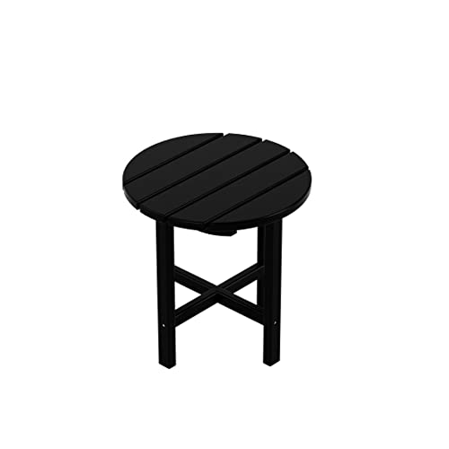 WO Home Furniture Outdoor Side Table 18" Round Outdoor Adirondack Small End Table (Black)