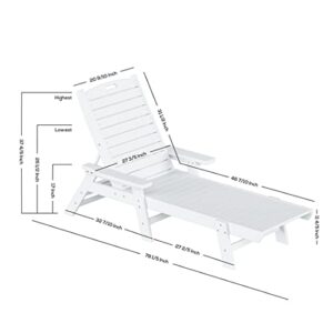 WestinTrends Malibu Poly Reclining Chaise Lounge White