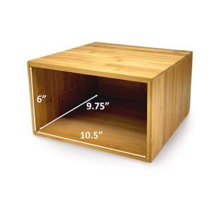 Bam&Boo - Rectangular Bamboo Bin for Storage, Waste, Recycling (11" x 6.5" x 10")