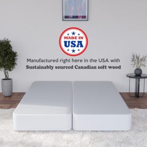 Greaton 8" Split Wood Traditional Box Spring/Foundation For Mattress, Queen, White