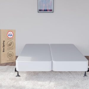 greaton 4" split wood traditional box spring/foundation for mattress, full, white