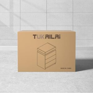 TUKAILAi Set of 2 Modern Nightstand with LED Light, High Gloss Bedside Table Cabinet with 3 Drawers and Top Storage, Chest of Drawers for Bedroom Living Room (White)