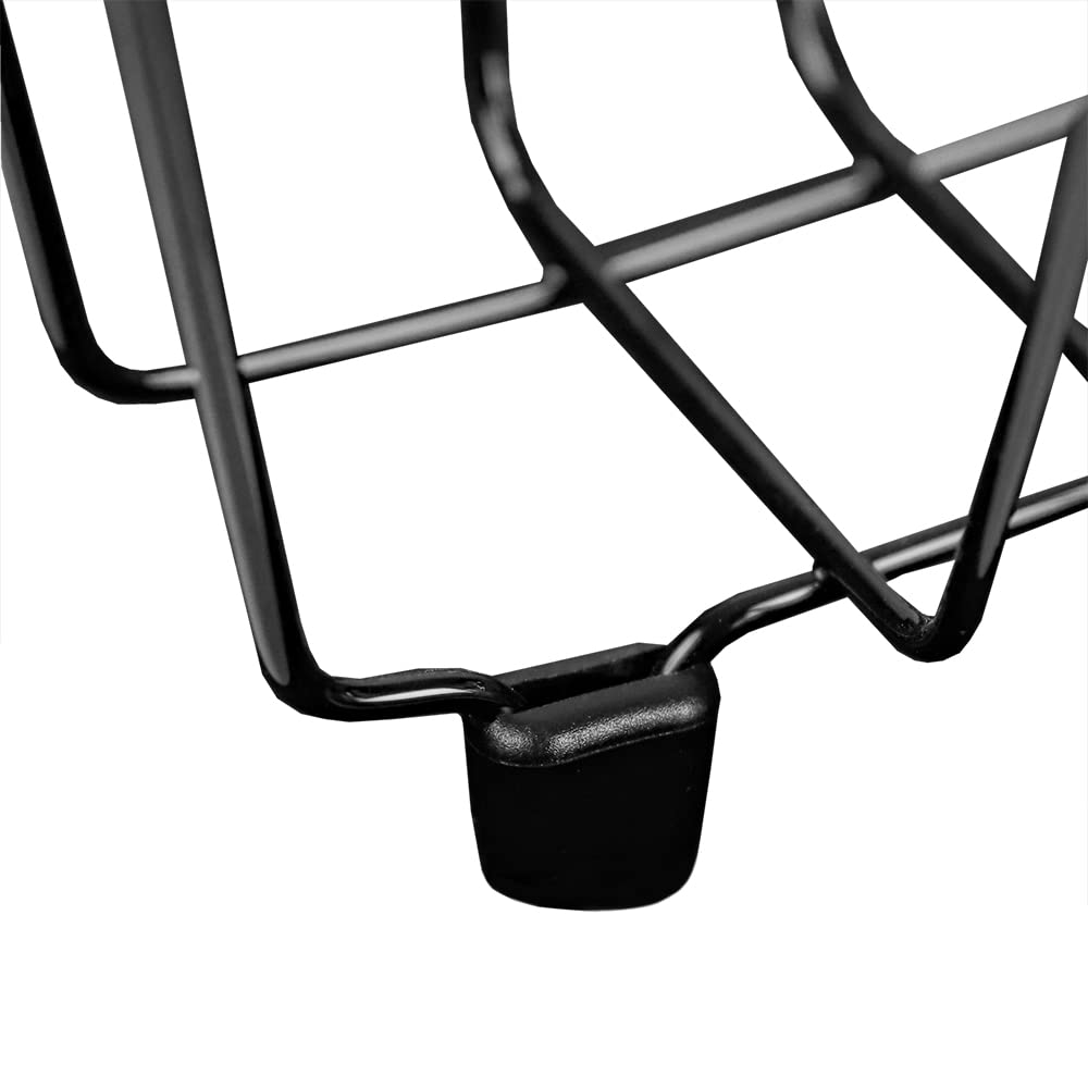 Home Basics Vinyl Coated Wire Dish Drying Rack with Square Utensil Holder, (Black) Countertop Dish Drainer | Padded Feet to Protect Countertops | Dual Side Drinkware Space