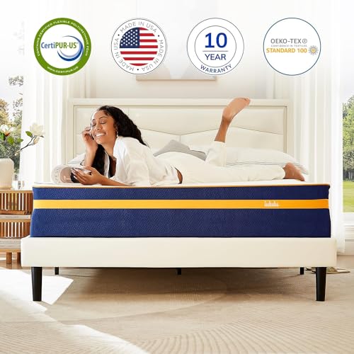 Queen Mattress, 14 Inch Memory Foam Mattress Queen for Back Pain, Gel Mattress in a Box, Made in USA, 5 Layers of Comfort, CertiPUR-US Certified