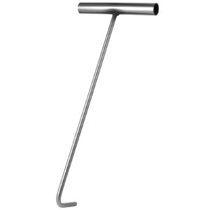 38cm utility tool stainless steel manhole cover hook t hook manhole tool manhole lift hooks t- handle meat boning hook for trampoline pull springs open manhole covers hook tool