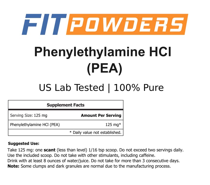 Beta Phenylethylamine HCl Pea Powder (Phenethylamine), Phenylethylamine Powder for Serotonin, Dopamine, and Energy Boost