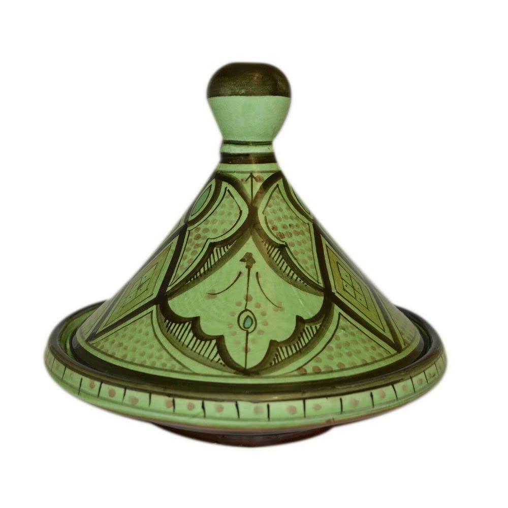 Serving Tagine Handmade Ceramic Tajine Dish Exquisite 10 inches Green