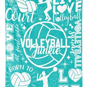 InnoBeta Volleyball Gifts for Teen Girls & Team, Volleyball Throw Blanket - 50 x 65 inches (Teal)