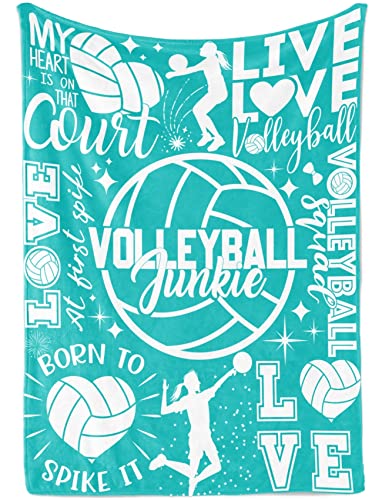 InnoBeta Volleyball Gifts for Teen Girls & Team, Volleyball Throw Blanket - 50 x 65 inches (Teal)