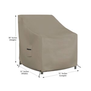 Covers & all Outdoor Chair Cover, 12 Oz Waterproof UV & Weather Resistant Patio Furniture Sofa Cover for Outdoor Outside Seating Lawn Garden, with Air Vents & Drawstrings (31"L x 35"W x 38"H, Beige)