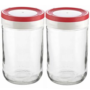 tribello 22oz mason jar wide mouth, canning jars perfect to keep fresh all your homemade smoothies, fruit drinks and yogurt pack of 2