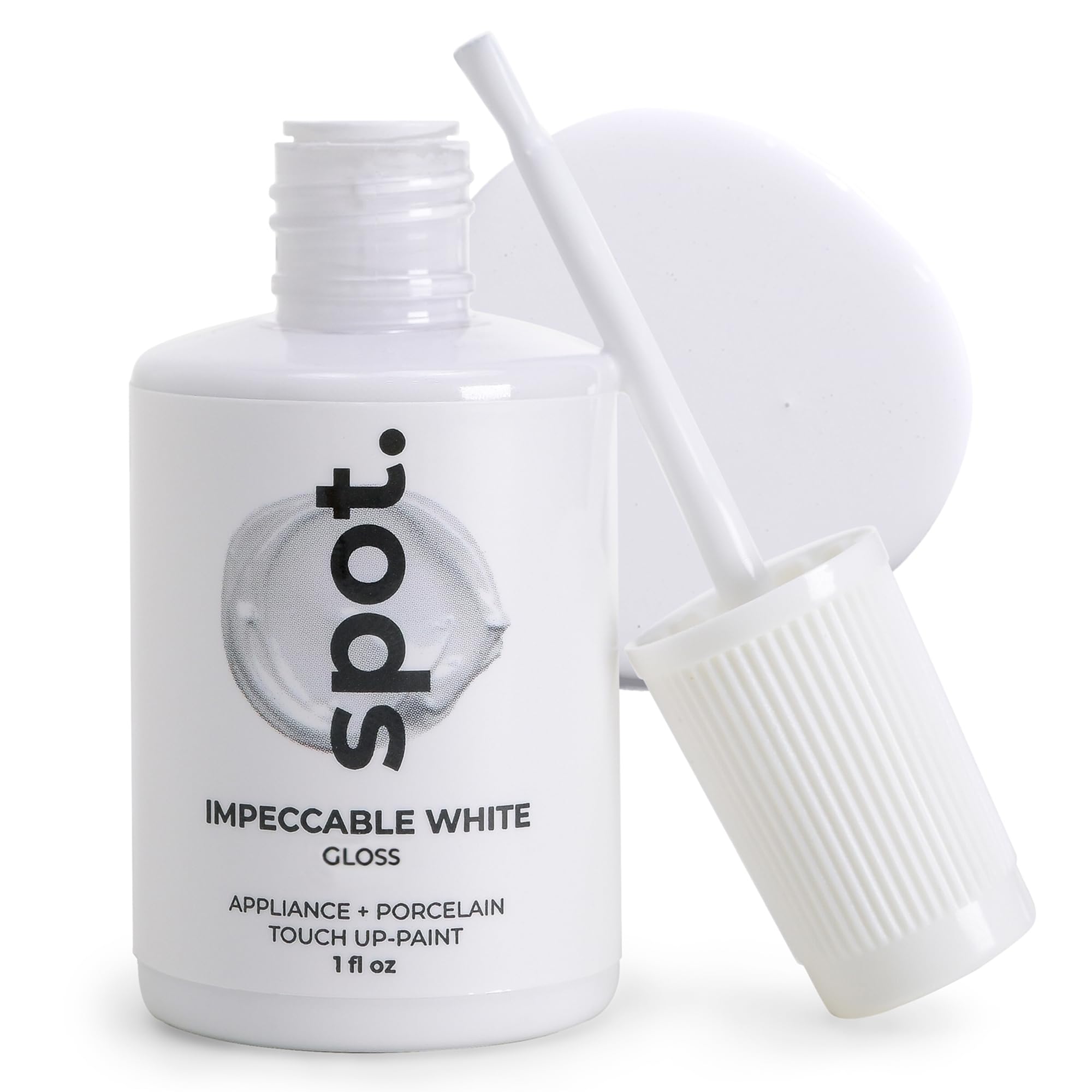 spot. Touch Up Paint for Appliance, Porcelain, Sinks, Bathtubs, Appliances, Metal Surfaces, Tiles, Ceramics, and Fiberglass, White Gloss, 1 Fl Oz