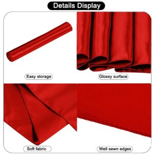 Sunfiy 12 Pack Satin Table Runner 12 x 108 Inch Red Long Table Cloth Satin Table Runners for Wedding Banquet Graduations Birthday Party Decoration