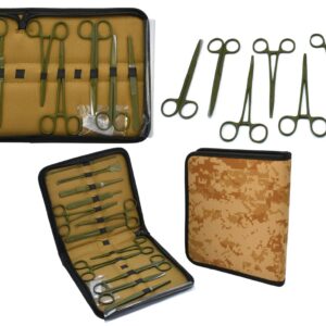 OdontoMed2011 Student Kit- First Aid Kit 24 Pcs Advanced Lab Student Kit for Anatomy & Biology Students Lab Veterinary Botany Stainless Steel Instruments & 11 Bonus Scalpel Handle MLT-01