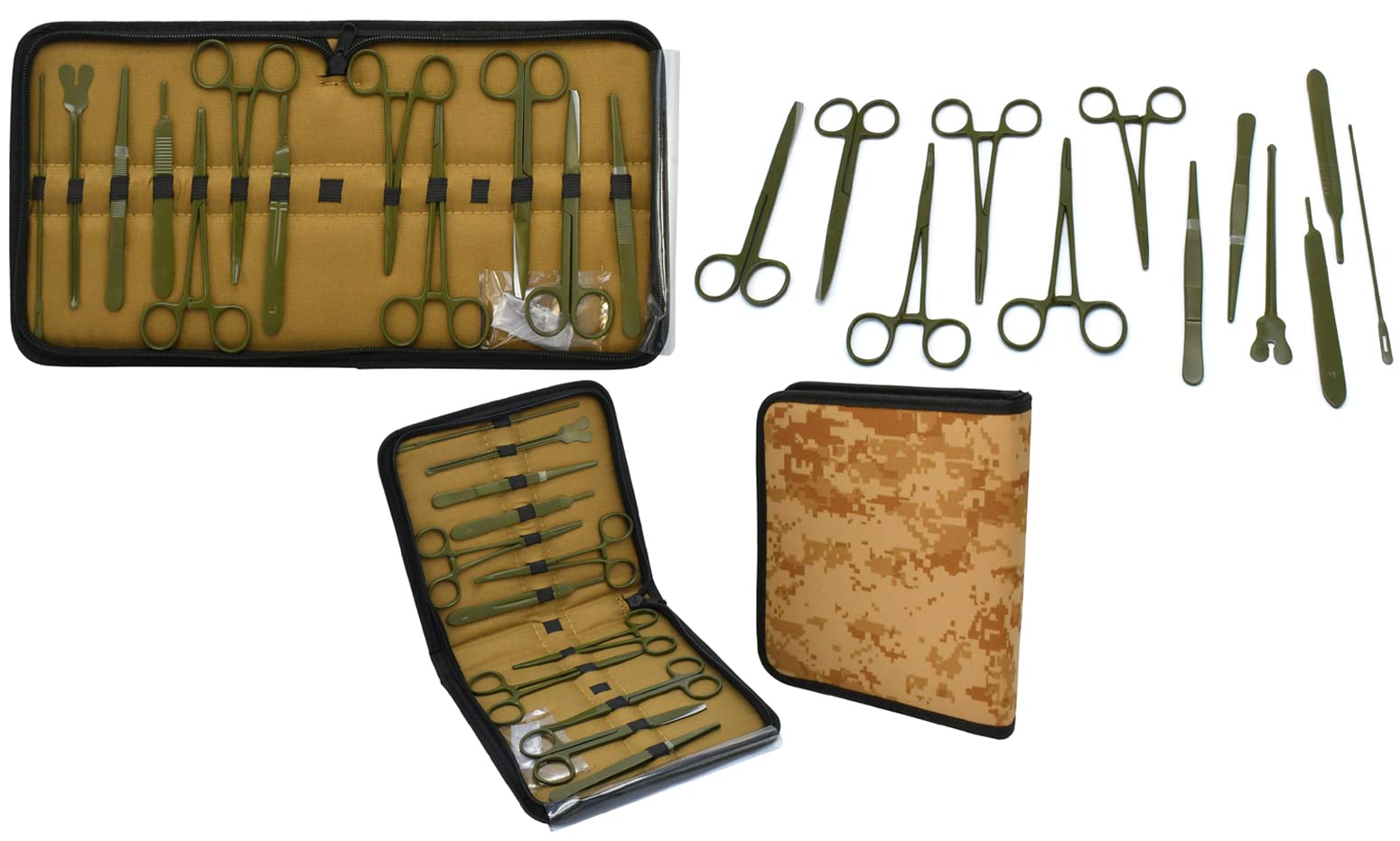 OdontoMed2011 Student Kit- First Aid Kit 24 Pcs Advanced Lab Student Kit for Anatomy & Biology Students Lab Veterinary Botany Stainless Steel Instruments & 11 Bonus Scalpel Handle MLT-01