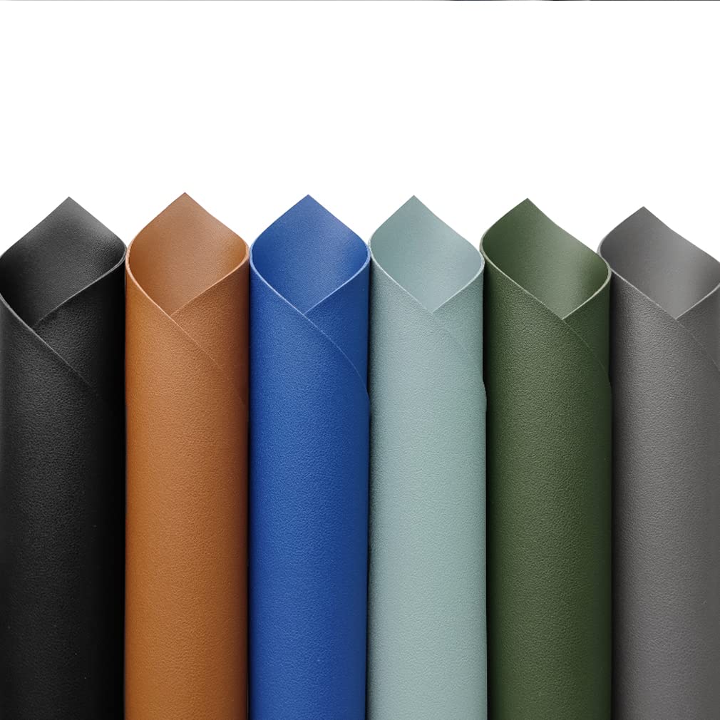 6 Colors Double Sided Faux Leather Sheets Thick Synthetic Crafts Fabric for Leather Earrings Jewlery Making DIY Projects, Dark Series 8x12 inch(21cmx30cm), 8inchx12inch (XHT)