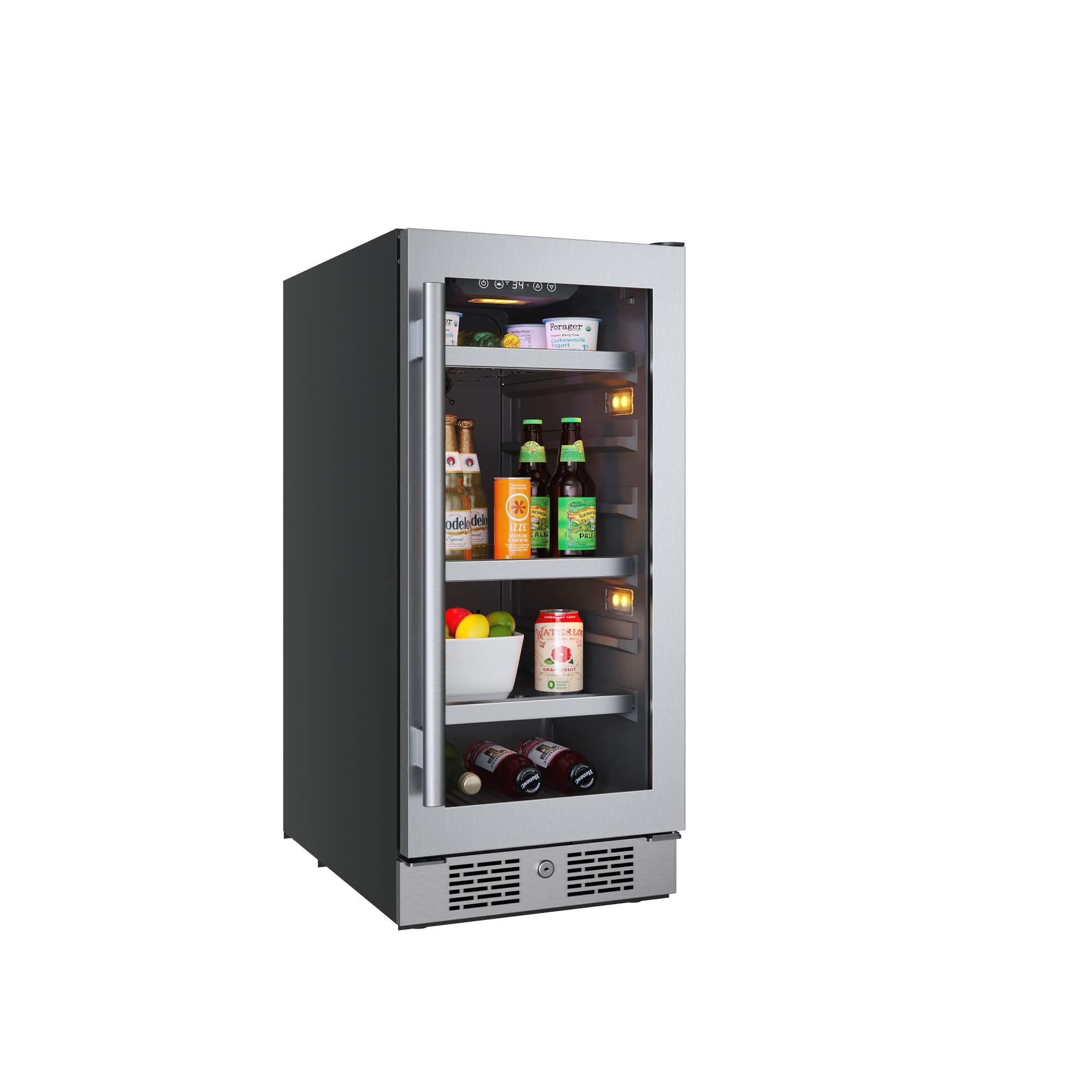 Avallon ABR152SGRH 15 Inch Wide 86 Can Beverage Center with LED Lighting