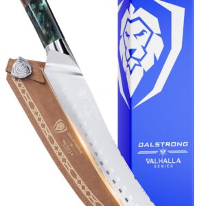 Dalstrong Butcher Knife - 10 inch - Valhalla Series - 9CR18MOV HC Steel Kitchen Knife - Celestial Resin & Wood Handle - Razor Sharp Breaking Knife Gift- Heavy Duty - BBQ Meat Slicer - w/Leather Sheath