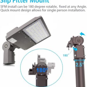 ECCFUTLL 150W Outdoor LED Parking Lot Light with Slipfitter Mount, 5000K LED Area Light with Dusk to Dawn Photocell, 100-277V 21000LM[400-500W HPS/HID Equiv] ETL LED Commercial LED Flood Light