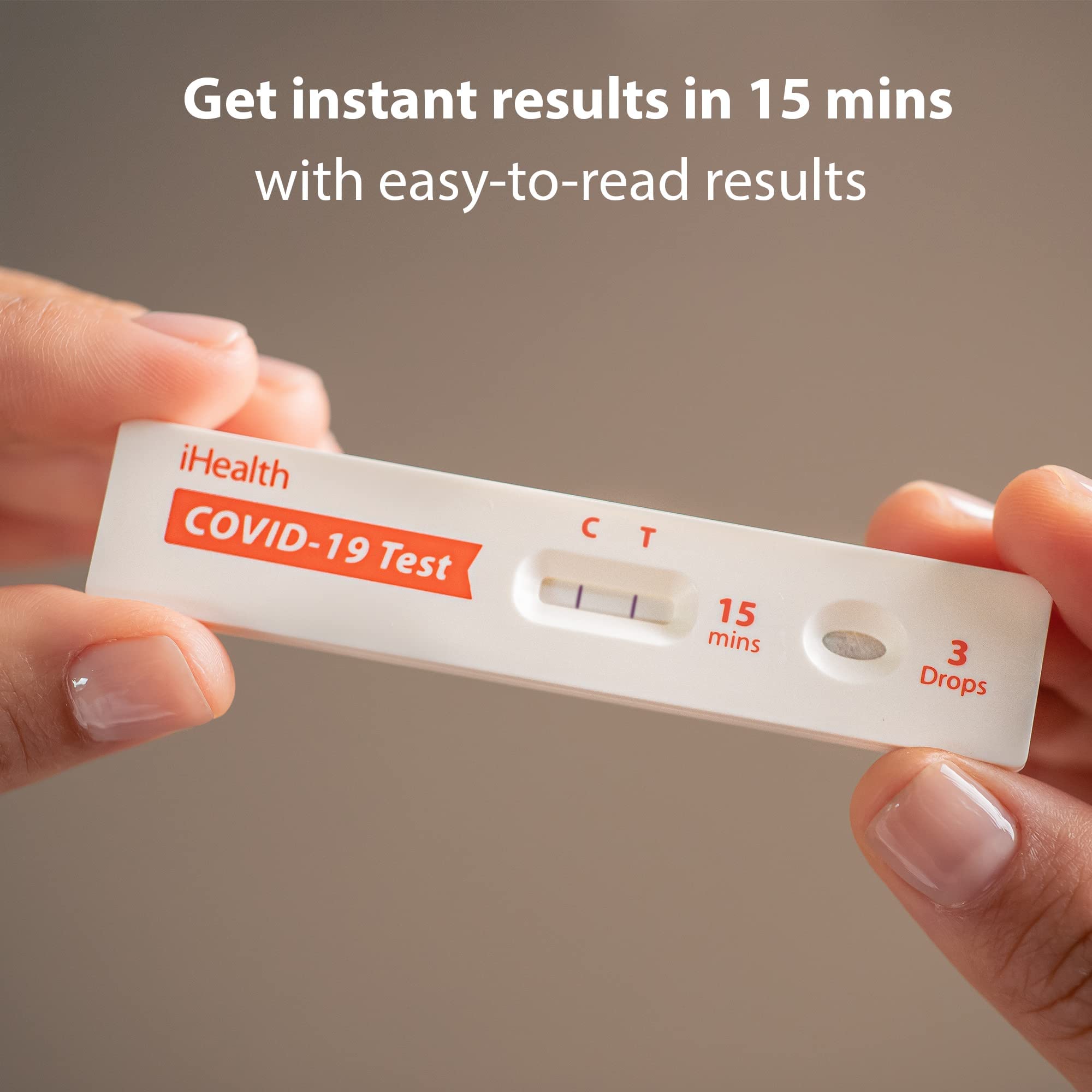 iHealth COVID-19 Antigen Rapid Test, 1 Pack, 5 Tests Total, FDA EUA Authorized OTC at-Home Self Test, Results in 15 Minutes with Non-invasive Nasal Swab, Easy to Use & No Discomfort