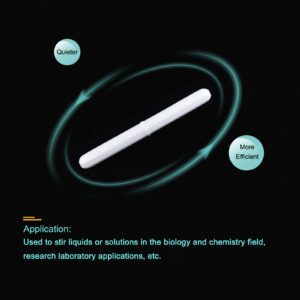 MECCANIXITY Magnetic Stirrer Mixer Stir Bar Rod 100mm(4") x10mm with Ring Shape Coating Magnet White for Laboratory