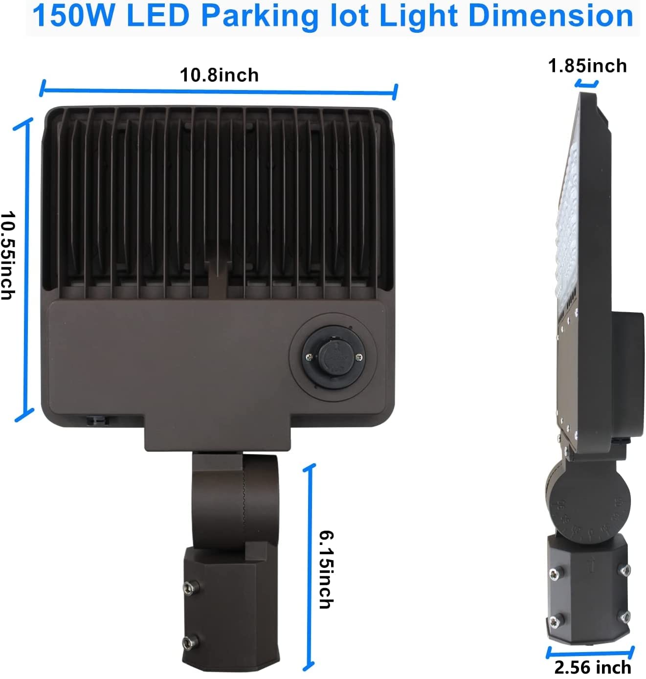 ECCFUTLL 150W Outdoor LED Parking Lot Light with Slipfitter Mount, 5000K LED Area Light with Dusk to Dawn Photocell, 100-277V 21000LM[400-500W HPS/HID Equiv] ETL LED Commercial LED Flood Light