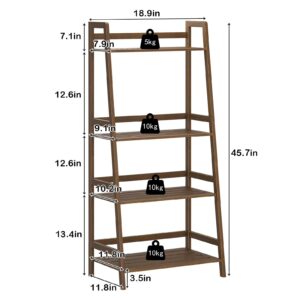 SogesHome Bamboo 4 Tier Bookcase, Multi-Functional Book Shelf Storage Rack, Plants Stand Display Shelf, Brown