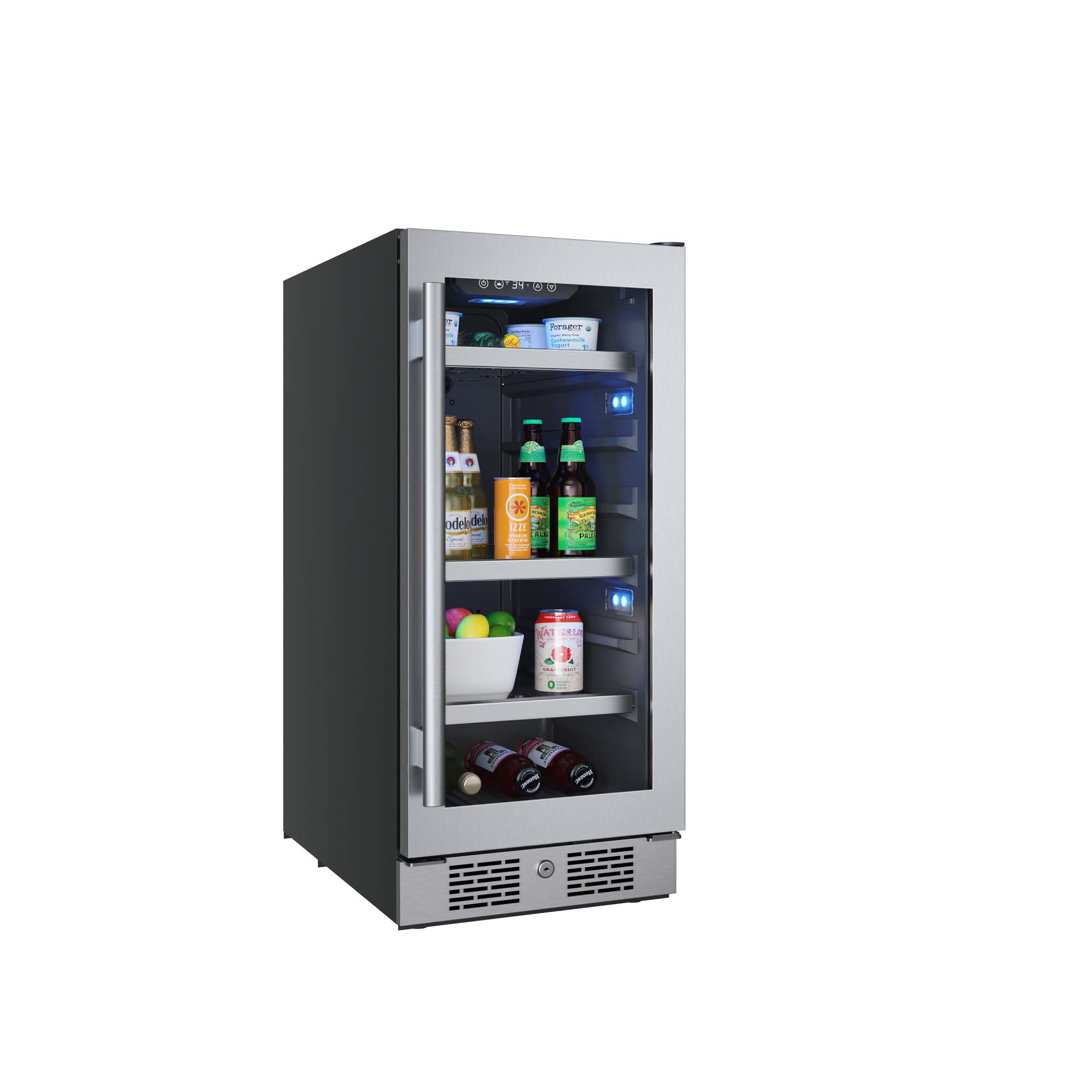 Avallon ABR152SGRH 15 Inch Wide 86 Can Beverage Center with LED Lighting