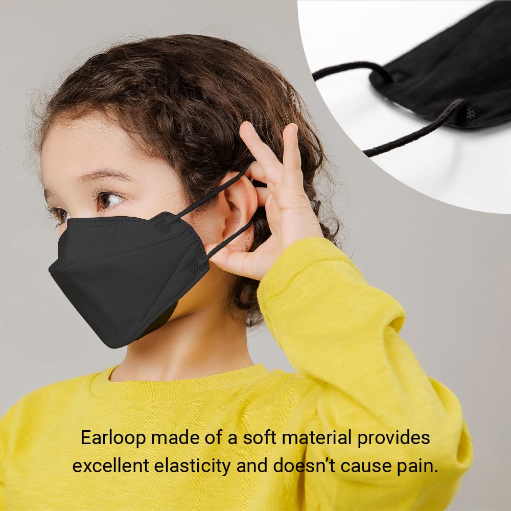 Dr.Puri [20 Pack] New Micro-Dust Protection Kids Face Premium Mask (KF94) Black Small