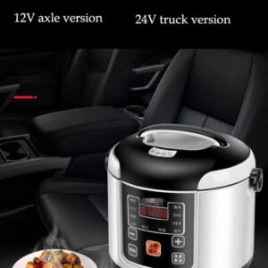 Electric Rice Cooker, Portable Electric Car Truck Food Steamer, Mini Travel Rice Cooker, 12V 100W/24V 200W 2L Portable Meal Heater Food Warmer(12V)