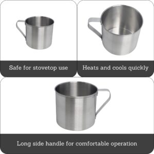 IMUSA 4 Pack 0.7 Quart Aluminum Mug for Stovetop Use or Camping, Silver